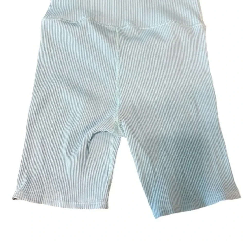 Ribbed Biker Shorts Activewear Athletic‎ Gym Workout Blue